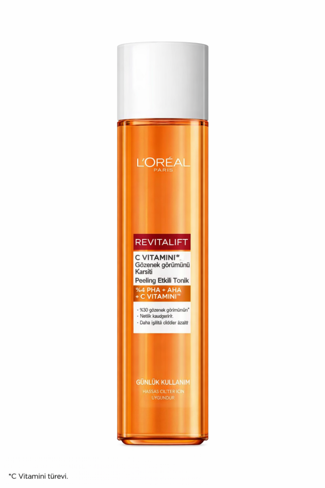 L'Oreal Paris Revitalift C Vitamini Gözenek Görünümü Karşıtı Peeling Etkili Tonik 180ML