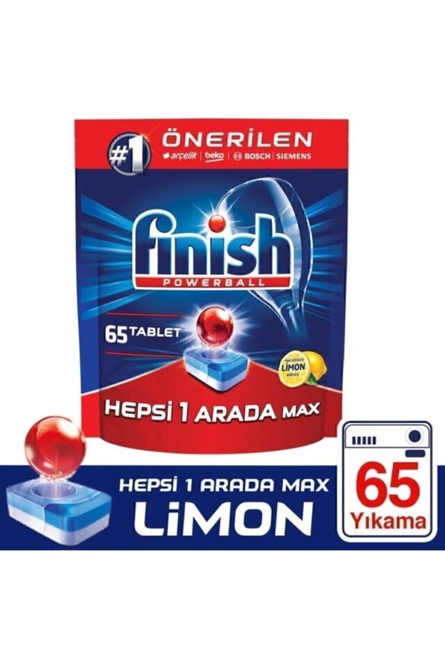 Finish Hepsi Bir Arada 65 Tablet Bulaşık Makinesi Deterjanı