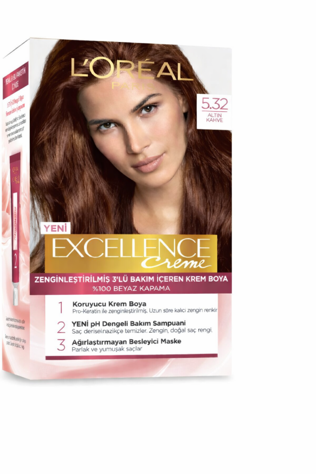 L'Oreal Paris  Excellence Creme Saç Boyası - 5.32 Altın Kahve