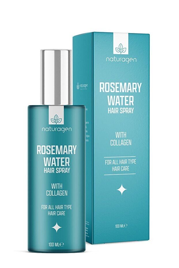 Naturagen Rosemary Water Biberiye Suyu Saç Toniği Sprey 100 ml | Kolajen İçerikli | %100 Doğal Biberiye Mayalı