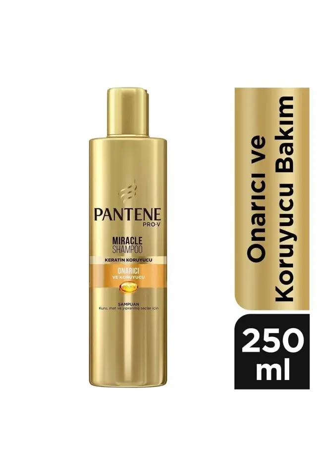 PANTENE Miracle Şampuan Onarıcı ve Koruyucu Bakım Keratin Koruyuculu 250 ml, Kuru, Mat ve Yıpranmış Saçlar İçin