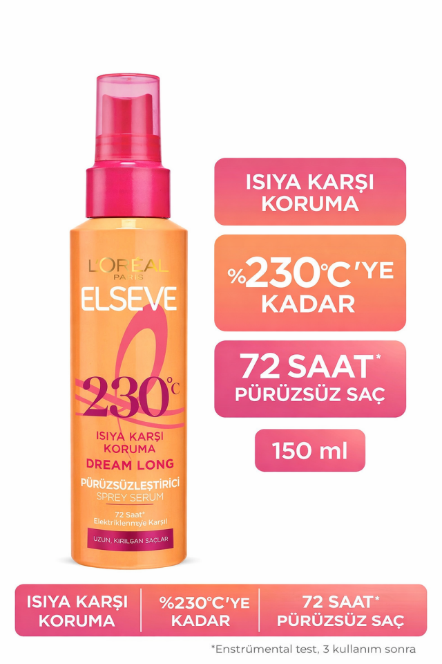 Elseve Dream Long Isı Koruyucu & Pürüzsüzleştirici Sprey Serum 150 Ml