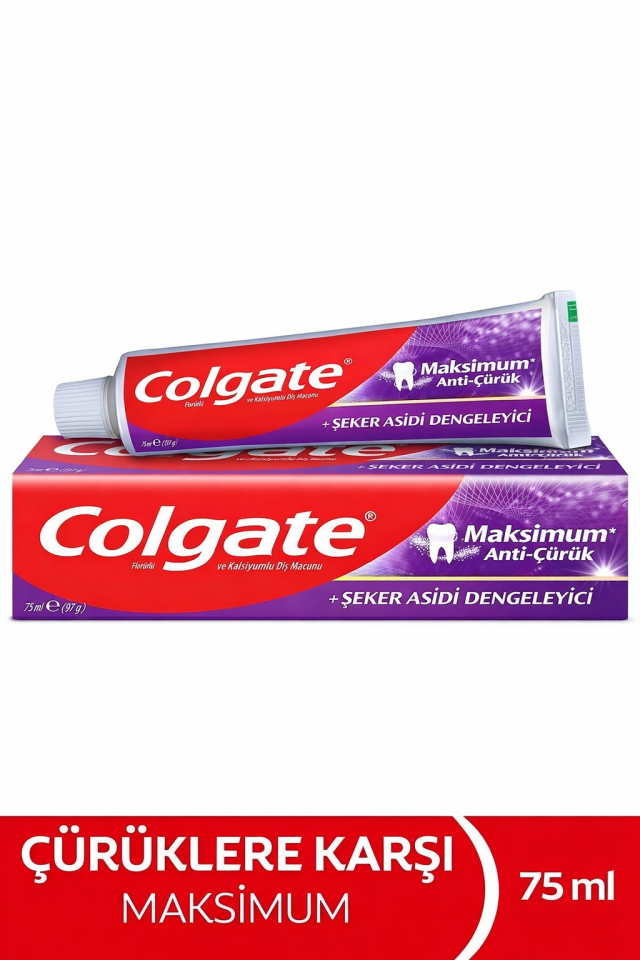 Colgate Maksimum Anti Çürük Şeker Asidi Dengeleyici Diş Macunu 75 ml