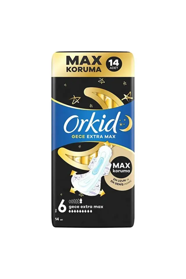 Orkid Hijyenik Ped Ultra Gece Ekstra Max 14' lü