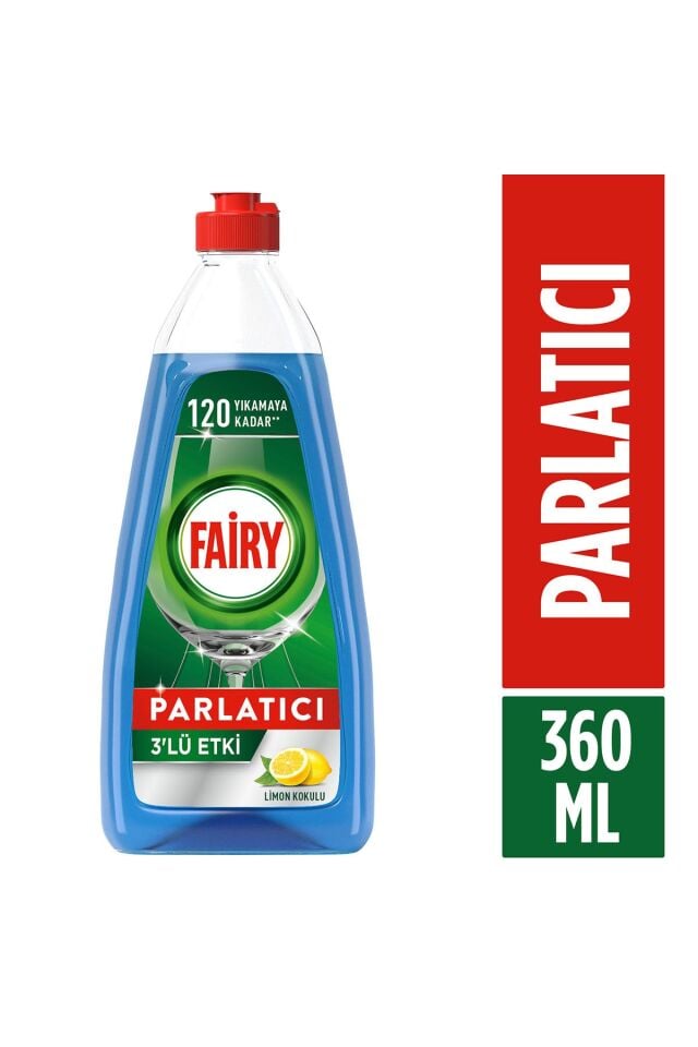 Fairy 3’lü Etki Bulaşık Makinesi Parlatıcısı, Sıvı, Limon Kokulu 360 ml