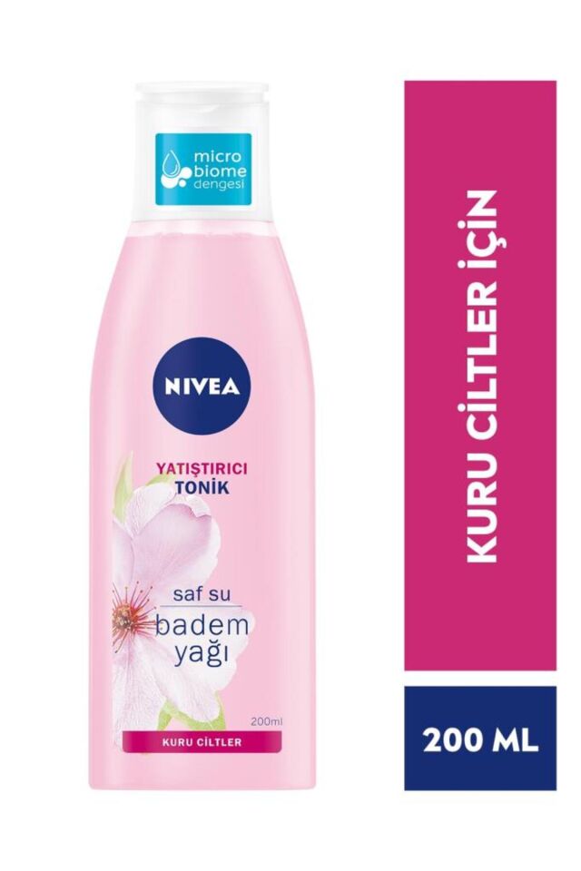 Yatıştırıcı Tonik 200ml, Kir Ve Makyaj Kalıntılarını Temizler, Nemlendirici, Badem Yağı, Kuru Cilt