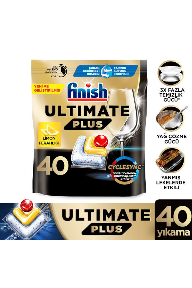 Ultimate Plus Bulaşık Makinesi Deterjanı Kapsül Tablet Limon 40 Adet