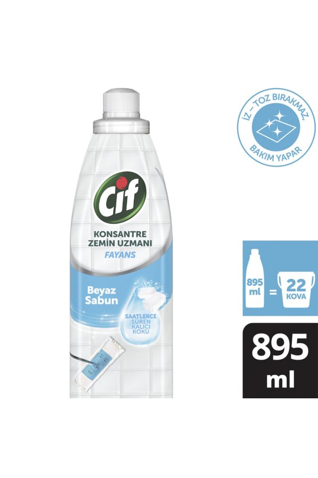 Konsantre Zemin Uzmanı Fayans Beyaz Sabun 895 Ml