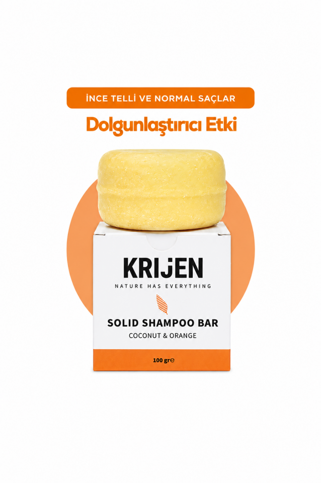 Hindistan Cevizi & Portakal Kabuğu Katı Şampuan 100 Gr | C Vitamini & Bitkisel Keratin