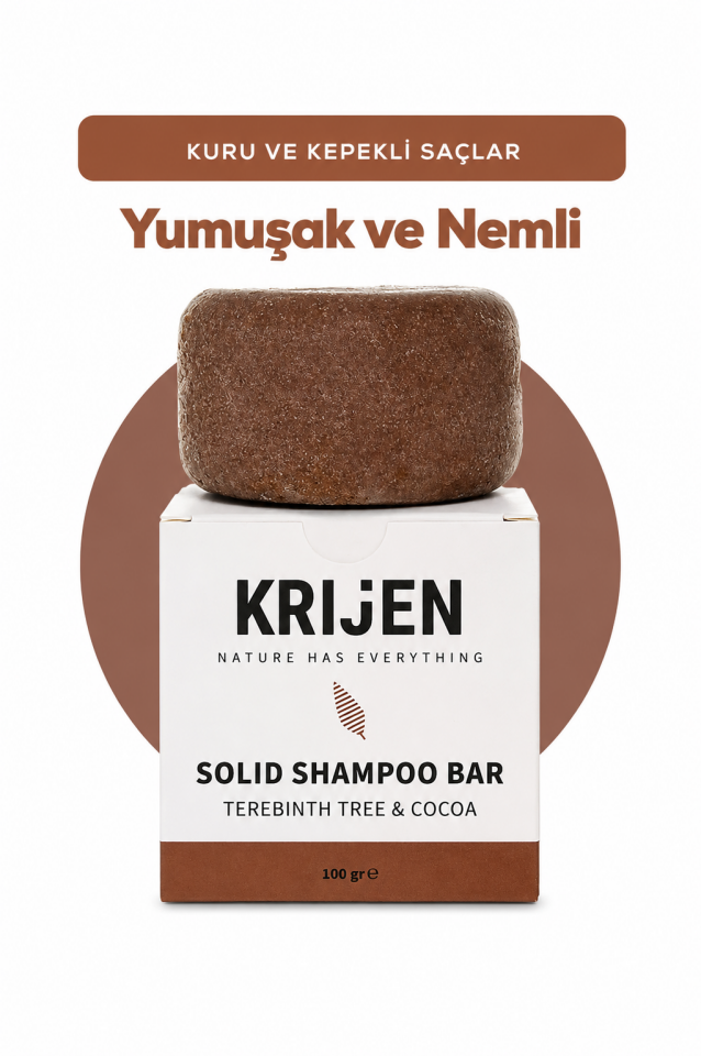 Kakao & Bıttım(MENENGİÇ) Katı Şampuan 100gr | SLES, Boya Içermez | Vegan