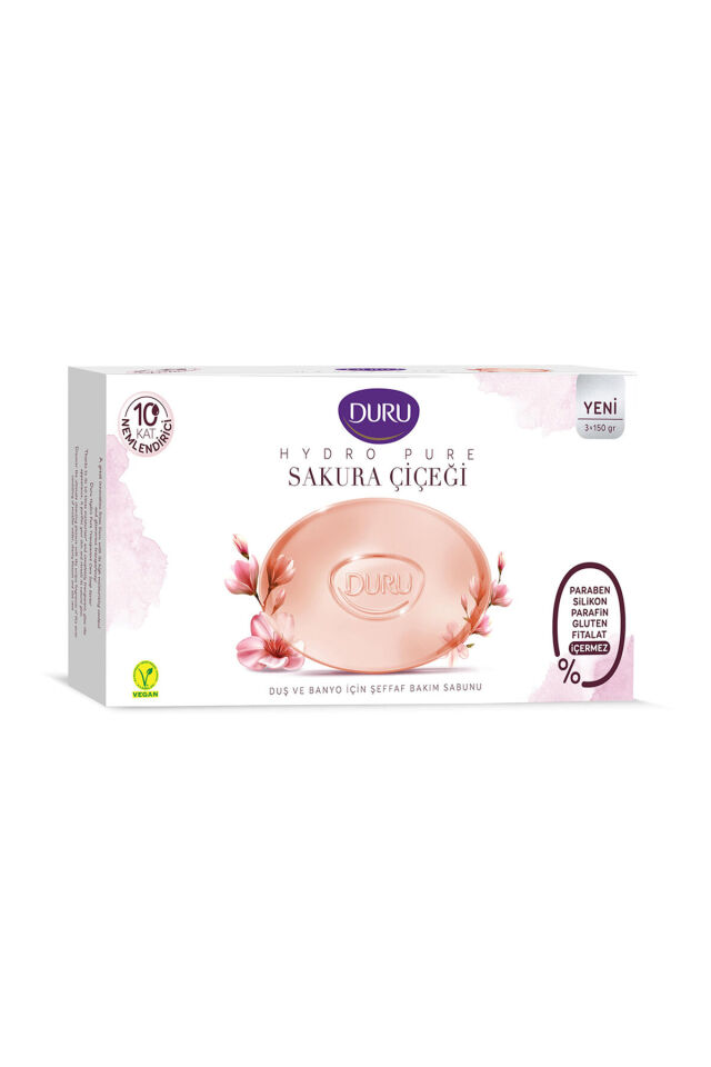 Hydro Pure Sakura Çiçeği Şeffaf Bakım Sabunu 3x150g