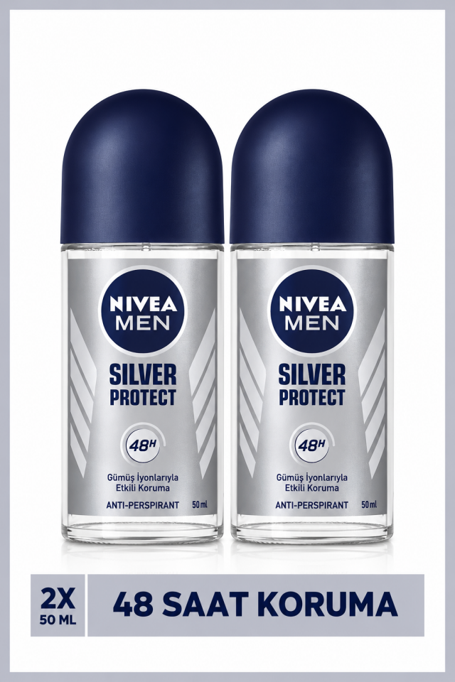 NIVEA Men Silver Protect Erkek Deodorant Roll-on 50 ml 2'li