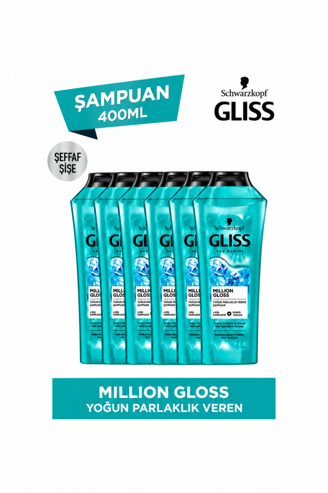 Million Gloss Yoğun Parlaklık Veren Şampuan 400 ml 6'lı