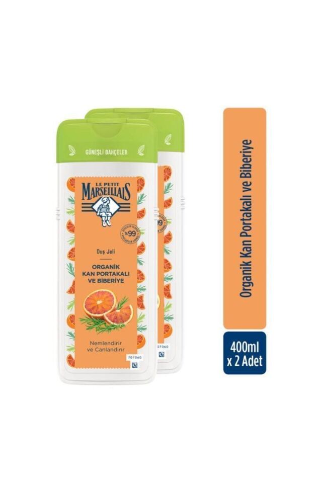 Le Petit Marseillais Organik Kan Portakalı Ve Biberiye Duş Jeli 400 ml X2