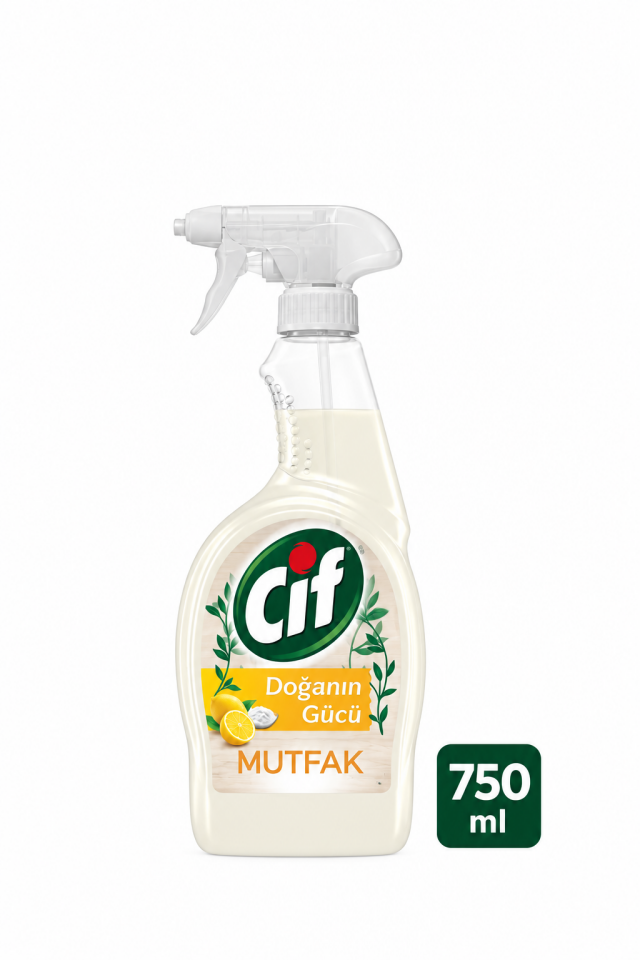 Cif Doğanın Gücü Mutfak Limon ve Karbonat Sprey Temizleyici 750 ml