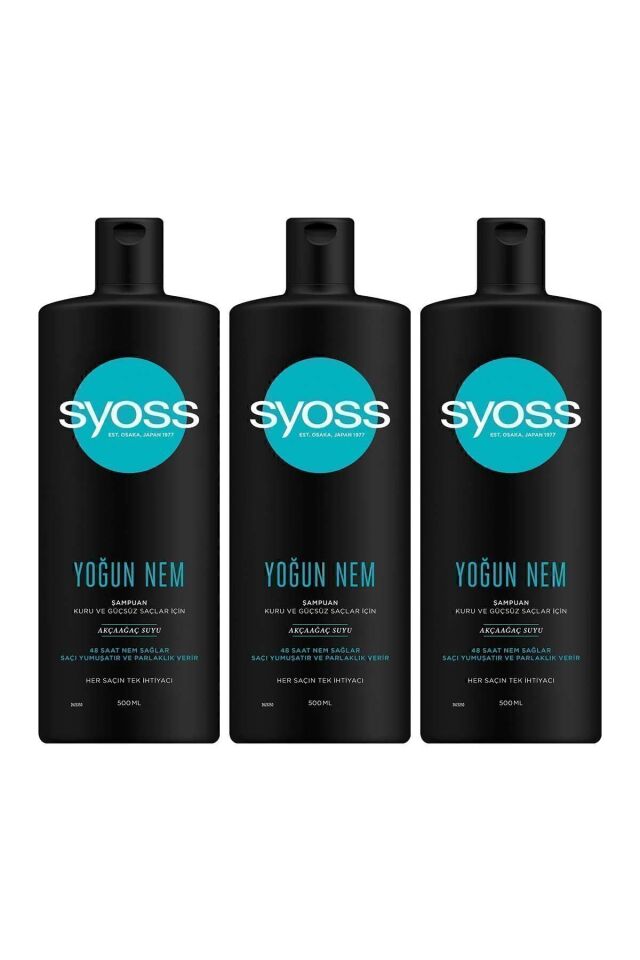 Syoss Yoğun Nem Şampuan 500 ml X 3 Adet
