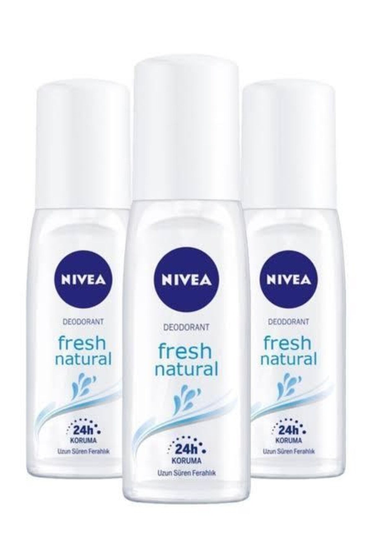 NIVEA Kadın Pump Sprey Deodorant Fresh Natural 48 Saat Deodorant Koruması 75ml 3'lü Set