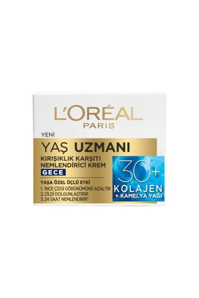 L'Oreal Paris Yaş Uzmanı 30+ Kırışıklık Karşıtı Nemlendirici Gece Kremi