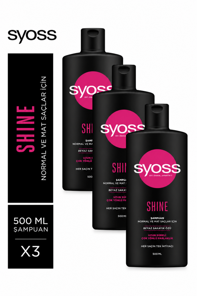Syoss Shine Şampuan 500 ml X 3 Adet