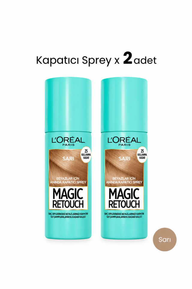 Loreal Paris Kapatıcı Sprey Sarı 75 ml x 2 Adet