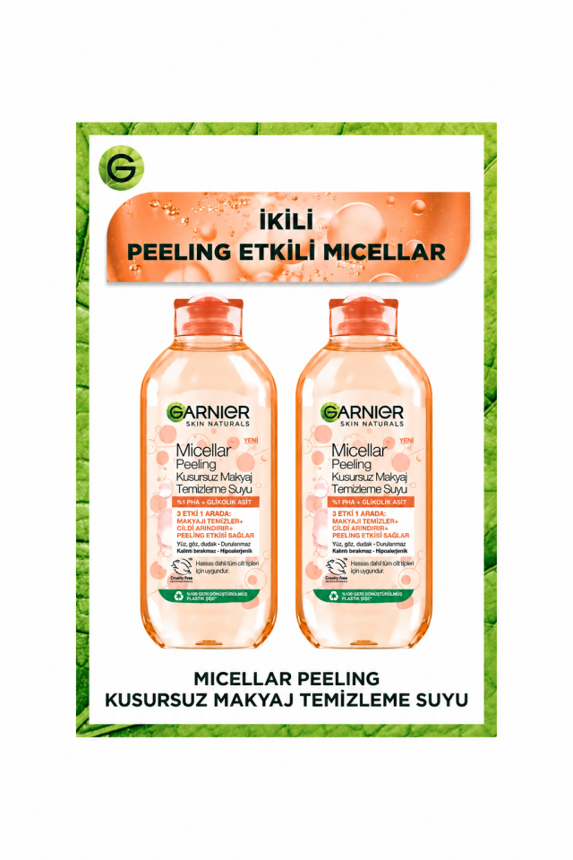 Micellar Peeling Kusursuz Makyaj Temizleme Suyu 400 ML 2'li Set