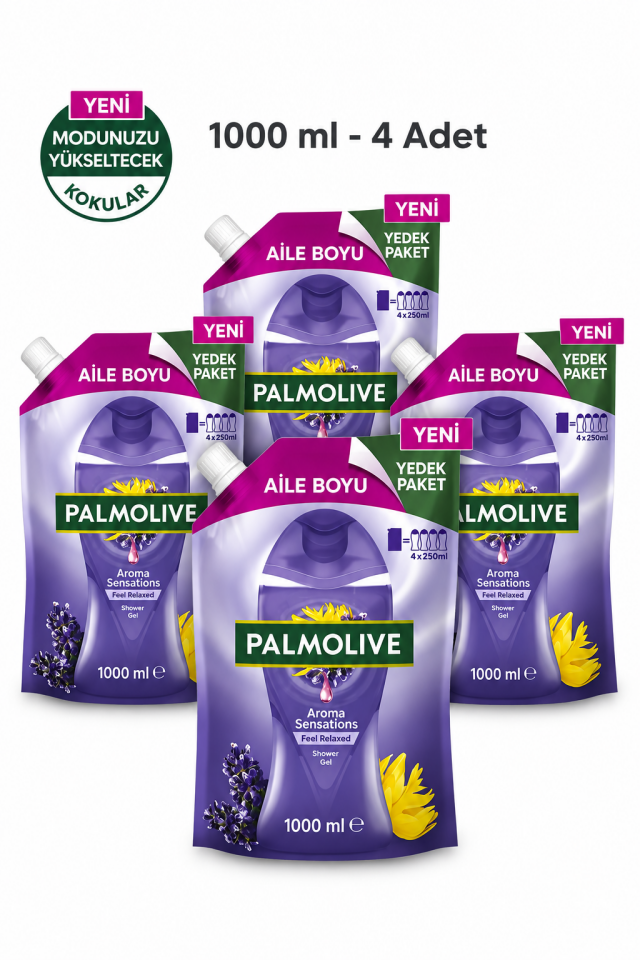 4'lü Set Palmolive Aroma Sensations Feel Relaxed Duş Jeli 1000 ml ve ROSIE