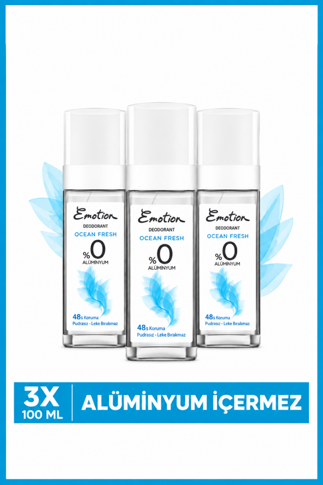 Ocean Fresh Pump Sprey Kadın Deodorant 3x100 Ml